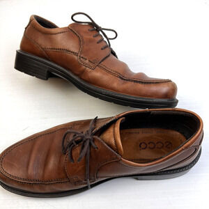 Ecco Tie Shoe Men's 45 ( 11/11.5) Brown Oxford Leather Arch Support Casual Work